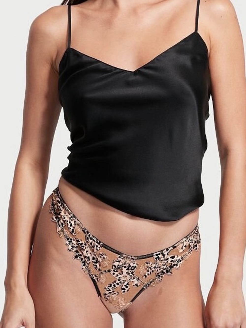 NWT Victoria’s Secret Very Sexy  embroidered leopard print thong panties.